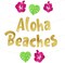 Aloha Beach Luau Glitter Banner – Hawaii, Tropical Tiki, Summer Beach & Pool Party Decoration, Favors & Supplies